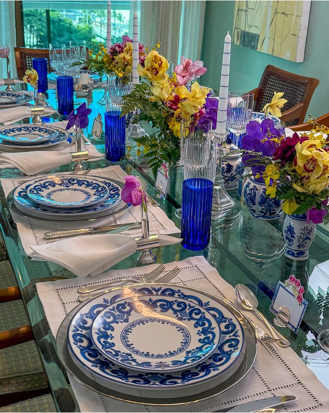 Prato raso porcelana estampa Vila Azur