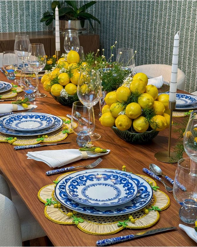 Set talheres 1 lugar Neva azulejo - azul e branco (6pcs)