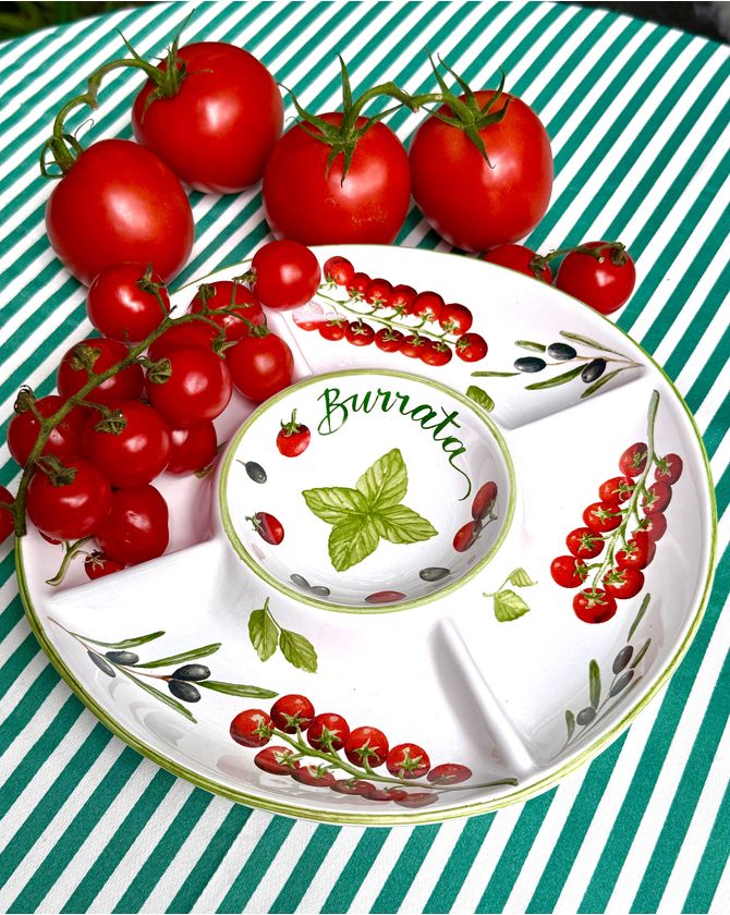 Petisqueira 5 divisórias Burrata - Rosso Pomodoro