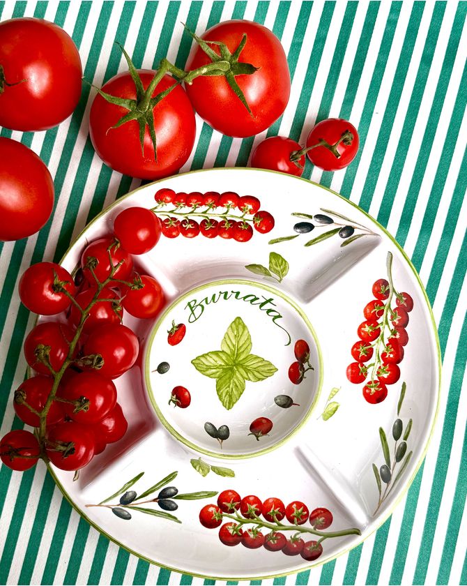 Petisqueira 5 divisórias Burrata - Rosso Pomodoro