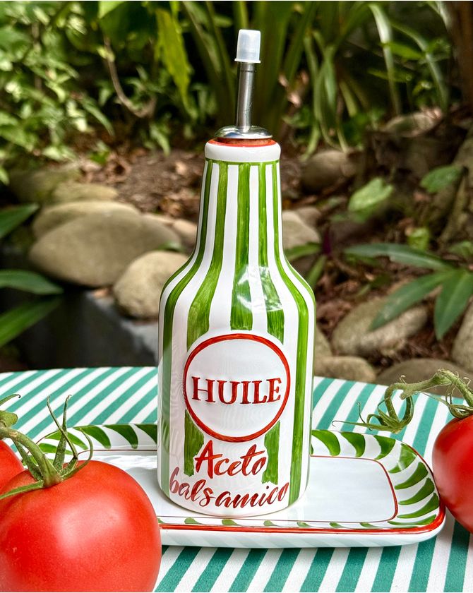 Galheteiro balsâmico listrado verde - Rosso Pomodoro