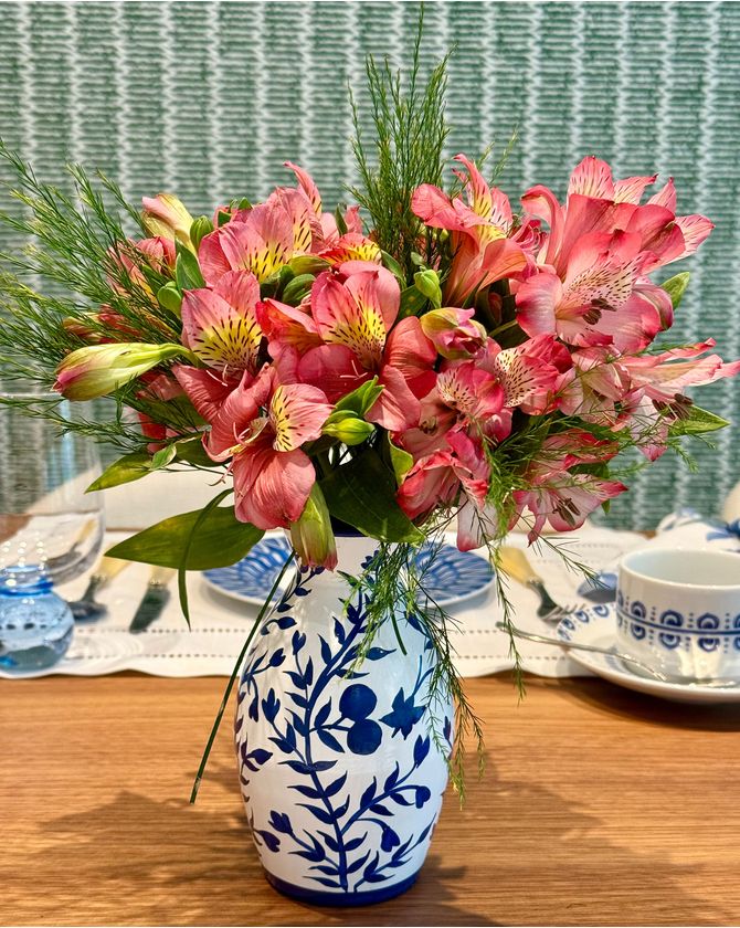 Trio de vasos Serena - azul e branco