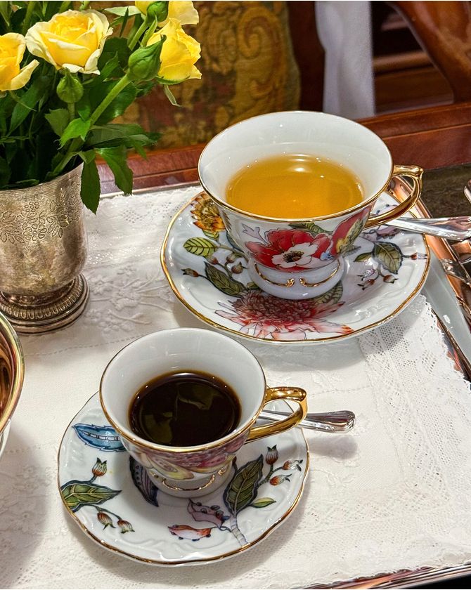 Xícara café porcelana Botanic