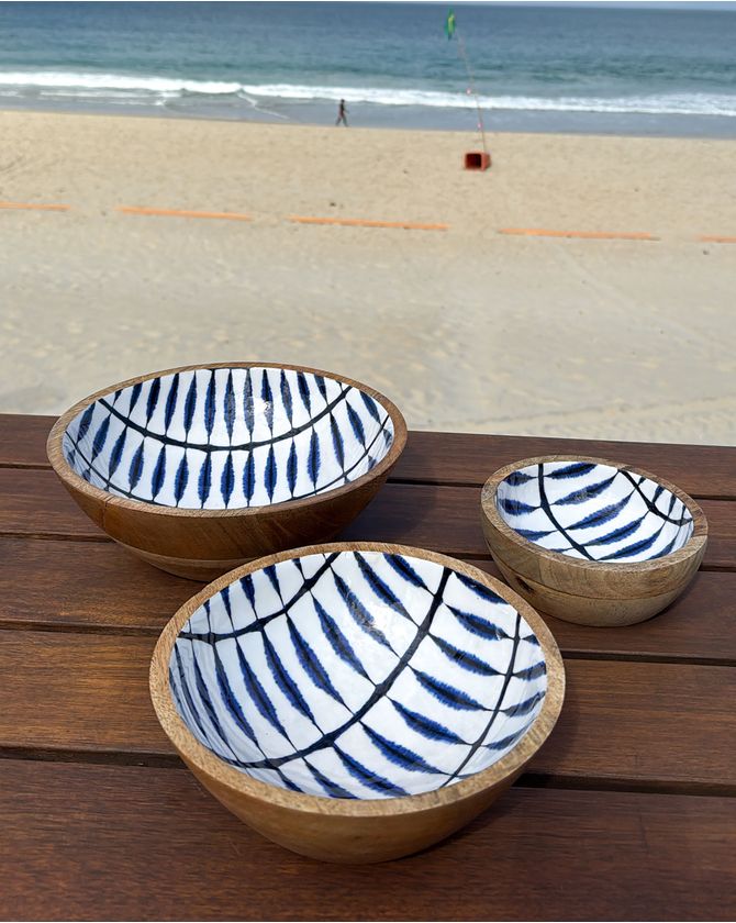 Bowl G de madeira estampa étnica Milos